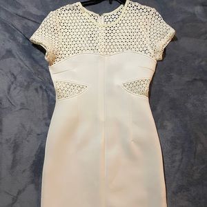 Size S, Laser cut white dress